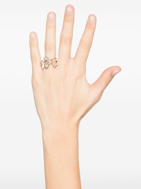 Anillo multipiedra Princesa Flor en oro rosa de 18 quilates